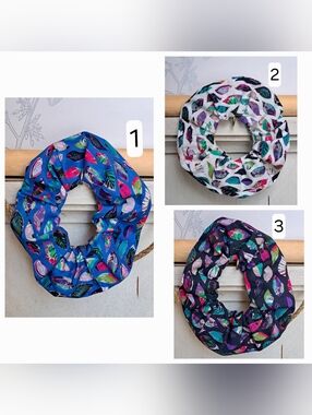 ONE Scrunchie Hair Tie Colorful Cotton Floral White Black Blue